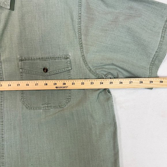 Vintage Penmans Men's L Polo Dress Shirt Light Green Button Up Short Sleeve - Picture 9 of 12
